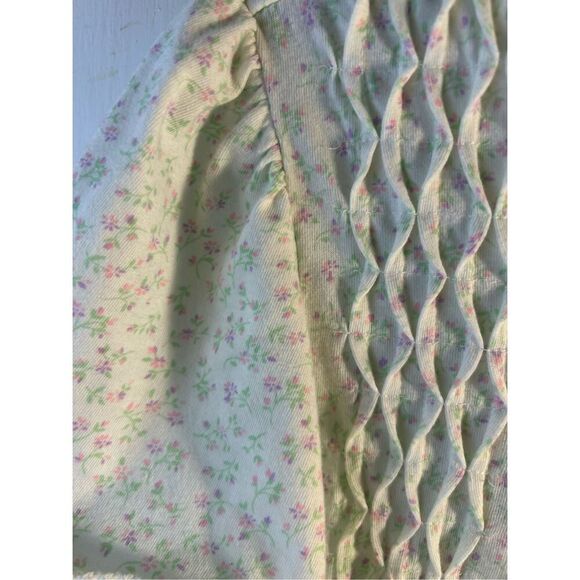 Miss Elaine gown large cottage core style green w/pastel flowers rn#17414 - Picture 4 of 9